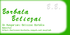 borbala beliczai business card